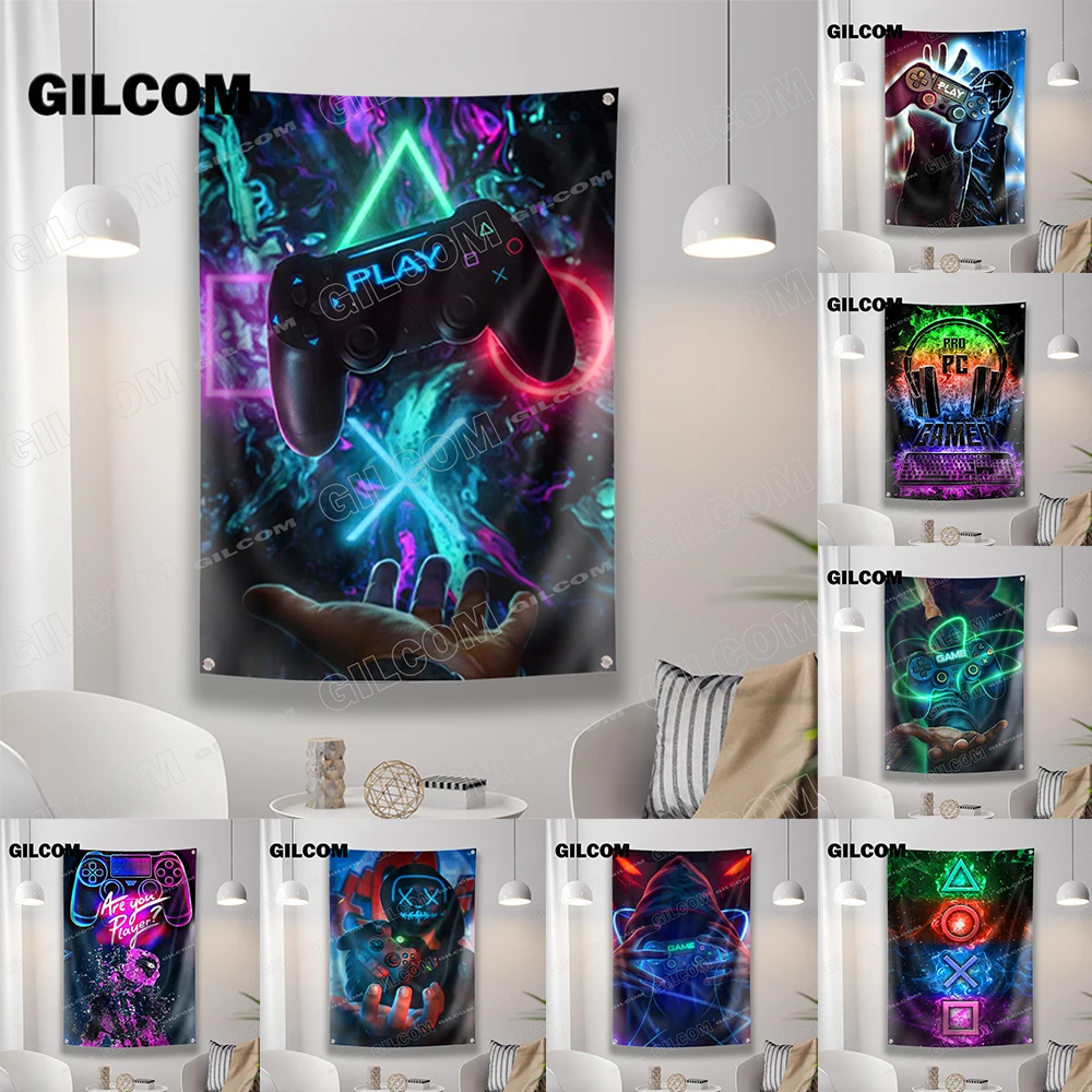 Esports Gaming Banner - Gaming Room Flag Cool Punk Style