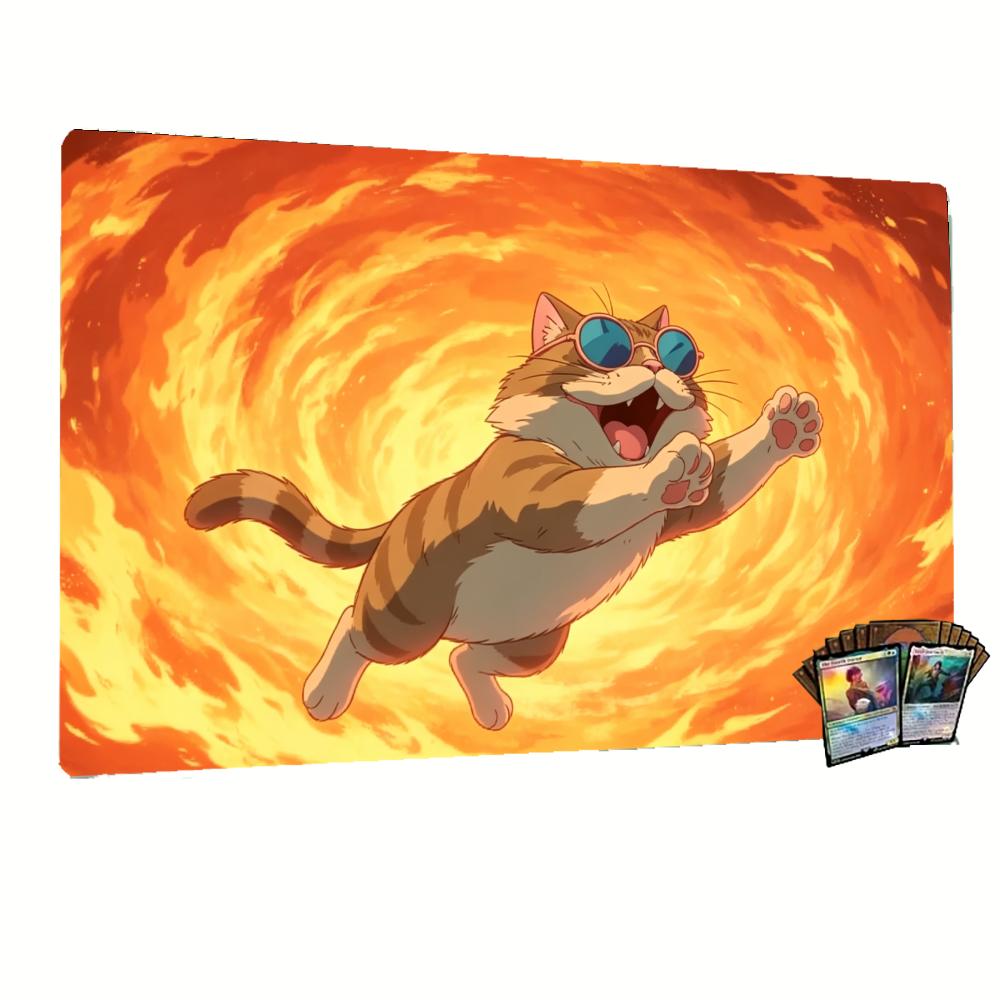 Esports Gaming Background - Lustiger Katzen-Hintergrund, große Spielmatte, rutschfeste Gummi-Rückseite,