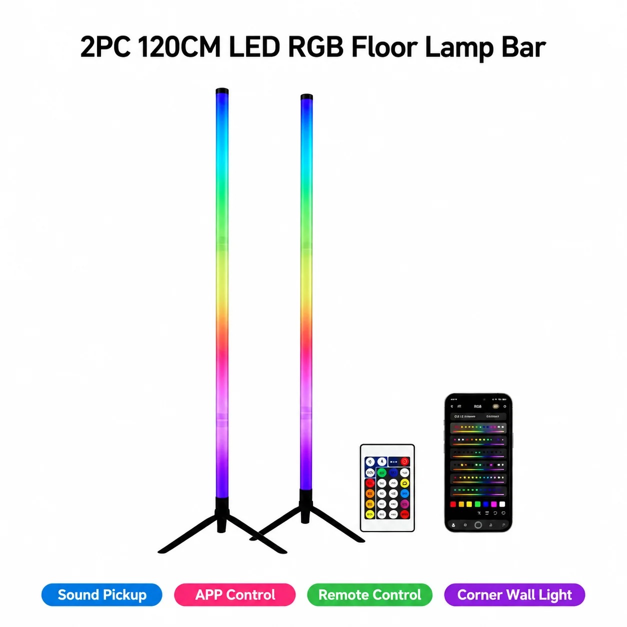 2 Stück 120CM RGB Stehlampe, S – Gaming Esports Esports Bewertung und Preis
