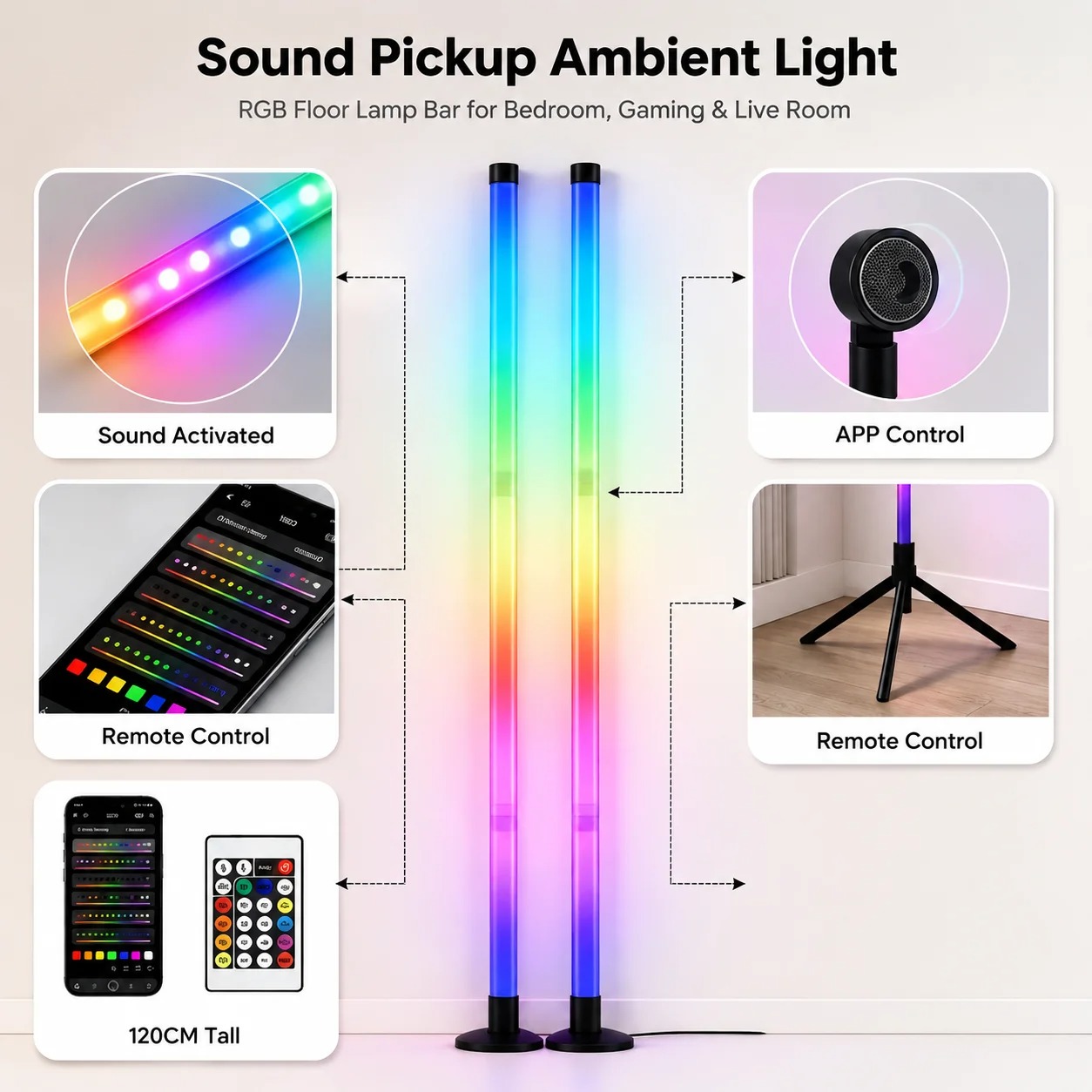 2 Stück 120CM RGB Stehlampe, S – Gaming Esports Esports Bewertung und Preis